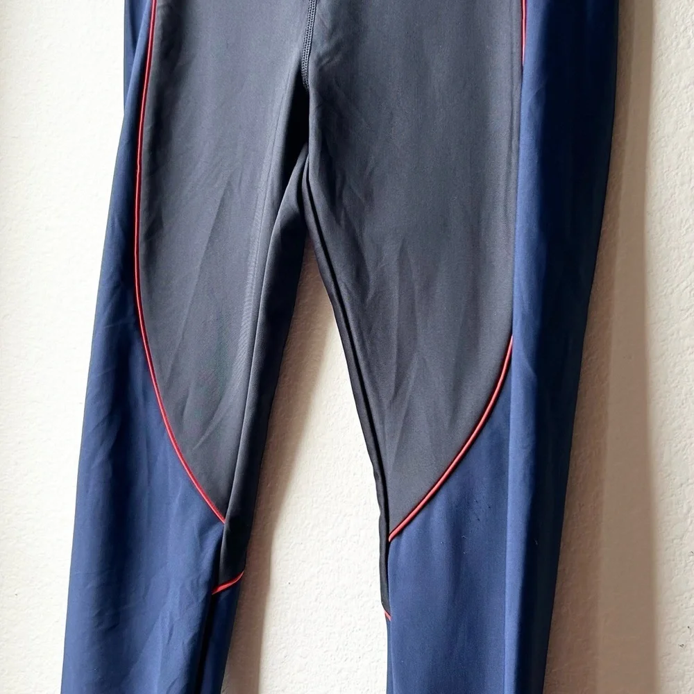 P.E Nation Women's Rally Leggings Black Navy Blue Sz M